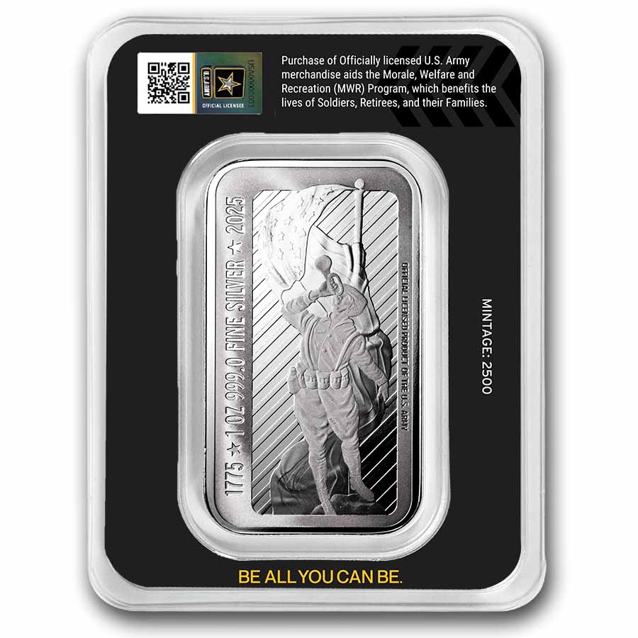 1 oz Silver Colorized Bar - U.S. Army 250th Anniversary (TEP) | eBay